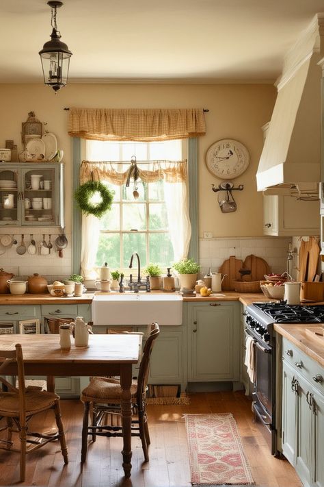 23 Cozy Cottage Kitchen Decoration Ideas 2024 – The Crafty Hacks Storybook Cottage Kitchen, Cottage House Decorating Ideas, English Cottage House Decor, Small Cottage Home Decor, European Cottage Kitchen Inspiration, Dream Kitchen Cozy, Cozy English Cottage Kitchen, Old English Cottage Kitchen, Cottage Kitchen Cabinet Colors