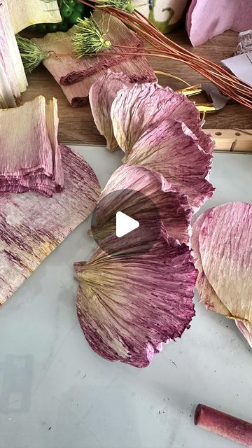 black_tree_designs on January 25, 2024: "|SOUND ON| One of the many reasons my go-to crepe paper is @cartotecnicarossi 180gm. This paper ..." How To Dye Crepe Paper, Large Crepe Paper Flowers Diy, Giant Tissue Paper Flowers Diy, Giant Crepe Paper Flowers Diy, Crepe Flowers Diy, Crepe Paper Wisteria, Make Large Paper Flowers, Paper Peony Diy, Large Crepe Paper Flowers