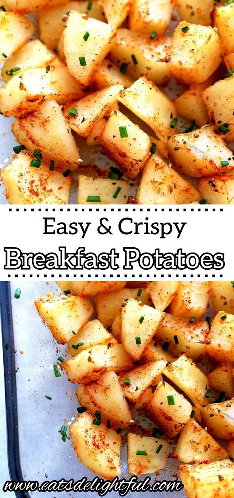 Diced Breakfast Potatoes In Oven, Hasbrowns From Potatoes, Oven Baked Crispy Hashbrowns, Chunky Hashbrowns, Easy Breakfast Potatoes Oven, Make Ahead Home Fries, Home Made Hashbrowns Easy, Diced Hashbrown Recipes, Homemade Hashbrowns Easy