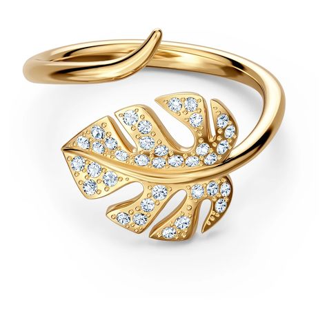 Discover great products at the best prices at Dealmoon. Tropical Leaf Open Ring, White, Gold-tone plated by SWAROVSKI. Price:$39.50 Open Ring Gold, Swarovski Ring, Tropical Leaf, Flower Accessories, Swarovski Jewelry, Open Ring, Metal Necklaces, Crystal Rings, White Ring