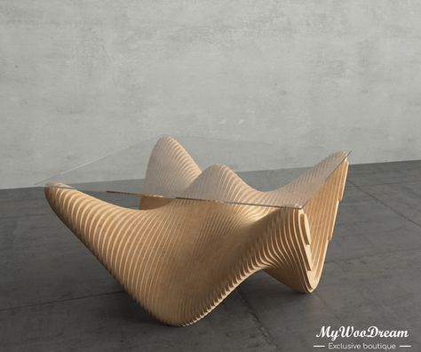 Table ROSA - Coffee tables - MYWOODREAM | MOM. MyWooDream, manufacturer of parametric furniture and decorative objects with an original and unique design. Parametric Furniture, Computational Design, Cnc Furniture, Modern Furniture Design, Parametric Design, 3d Modelling, Furniture Design Modern, Banquette, Objects Design