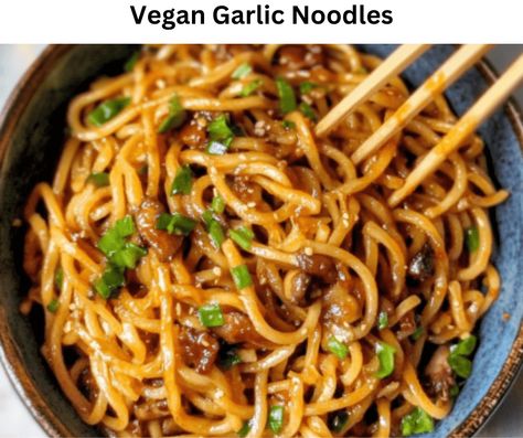 Vegan Garlic Noodles - vegan Dinner - Cooking Ideas | feedod.net Garlic Soy Sauce Noodles, Egg Noodle Recipes Vegetarian, Vegan Garlic Noodles, Vegan Asian Noodles, Vegan Peanut Noodles, Noodles Mushrooms, Vegan Noodles Recipes, Soy Sauce Noodles, Vegan Pesto Sauce