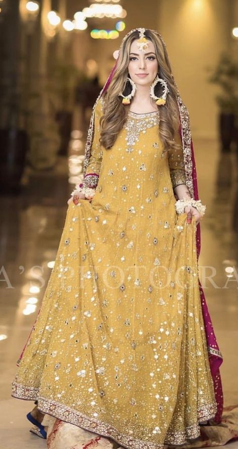 Haldi Mayoo Wedding suit - Buy Latest Pakistani Pakistani Yellow Dresses online at Master Replica Pakistan. To Buy Pakistani suits Contact us today at +923322622227 (WhatsApp / Call) Ubatna Dress Pakistani, Ubtan Dresses Pakistani, Sanchak Dresses Brides, Ubtan Dress, Haldi Dresses, Mayoon Bride, Bridal Gharara, Hairstyles Designs, Mayon Dresses