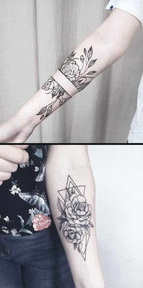 pinterest: @theweirdearthen Rose Forearm Tattoo, Unique Forearm Tattoos, Font Tato, Forearm Tattoo Ideas, Tato Henna, Flower Tattoo Arm, Forearm Tattoo Women, Different Tattoos, Tattoo Designs For Girls