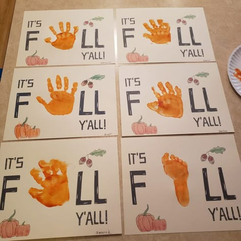 Its Fall Yall Craft, Fall Crafts Baby Infant, Fall Art Projects For Kids Toddlers, October Arts And Crafts For Toddlers, Toddler Fall Paint Crafts, Fall Toddler Painting Ideas, Fall Activities For Kids Toddlers, Fall Themed Lesson Plans For Toddlers, September Curriculum Toddlers