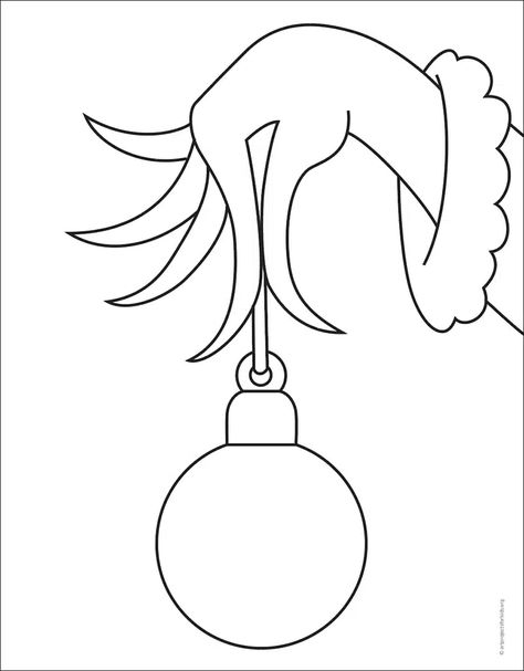 The Grinch Templates, Grinch Christmas Tree Printable, Christmas Decoration Tutorial, Grinch Easy Drawing, Grinch Hand Template Free Printable, Christmas Drawing Outline, Grinch Cut Out Template, Christmas Traceables, Grinch Stencil Free Printable