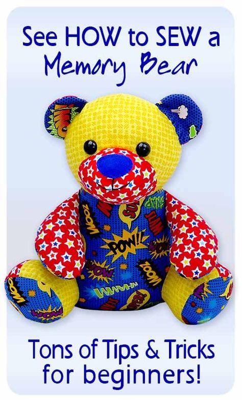 Pattern For A Memory Bear, Stuff Bear Pattern, How To Sew A Teddy Bear Pattern, Sewing Projects Teddy Bear, How To Make A Memory Bear From A Shirt, How To Make A Stuffed Bear, Material Teddy Bear Pattern, Baby Clothes Bear Pattern, Shirt Teddy Bear Keepsake