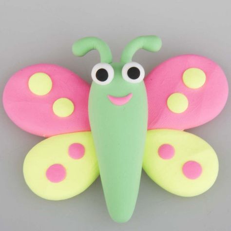 A Butterfly modelled from Silk Clay Mould It Clay Art, Air Dry Clay Ideas For Kids, Clay Modelling For Kids, Clay Art For Kids, Clay Art Ideas, Clay Christmas Decorations, Clay Model, Ceramic Christmas Decorations, Foam Clay