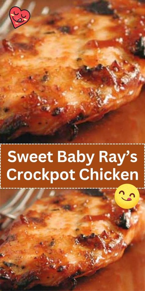 Crockpot Chicken Casserole, Sweet Baby Rays Crockpot Chicken, Baby Ray, Sweet Baby Ray, Chicken Breast Crockpot Recipes, Chicken Crockpot Recipes Easy, Baby Chicken, Easy Crockpot Dinners, Easy Crockpot Chicken