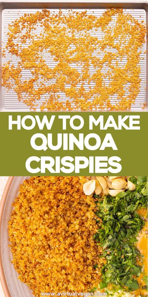 Crispy golden crunchy Quinoa Crispies! This easy crispy quinoa adds crunchy texture and nutty toasty flavor to all kinds of sweet and savory meals. Quinoa Crispies, Quick Healthy Meal Ideas, Crunchy Quinoa, Make Quinoa, Savory Quinoa, Toasted Quinoa, Crispy Quinoa, Puffed Quinoa, Quinoa Dishes