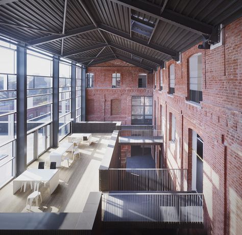 © Julien Lanoo Architecture Renovation, Music Academy, Factory Architecture, Renovation Architecture, Home Improvement Loans, Industrial Architecture, Brick Architecture, Cultural Architecture, Adaptive Reuse