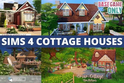 Looking for sims 4 cottage houses for your household's next home? With this list of sims 4 cottages, you can find a house that'll match any of your sims' needs. Sims 4 Cottage House Download, Two Story Cottage, Sims 4 Cottage, Sims 4 Houses Layout, Cottage Houses, Sims 4 House, Sims Characters, Unique Floor Plans, Small Cottage Homes