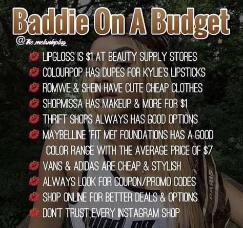 Baddie Budget, Gothic Southern, Schul Survival Kits, Baddie On A Budget, Glo Up Tips, Queen Tips, Baddie Stuff, Kylie Lipstick, Selfcare Tips