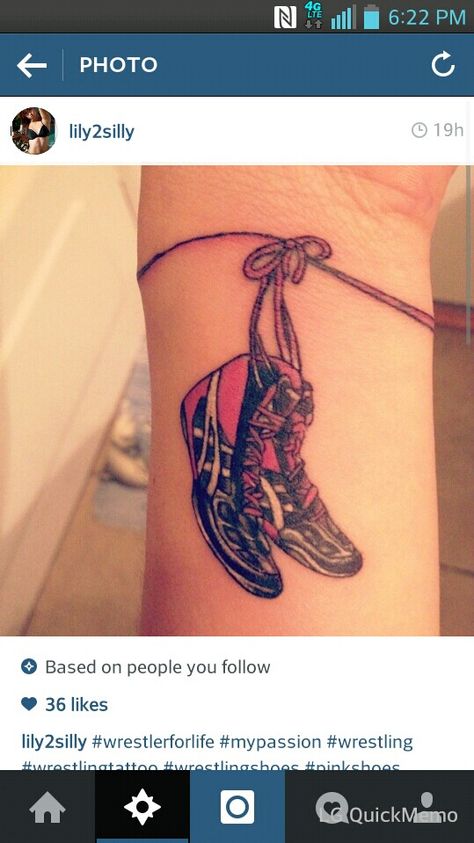 Wrestling shoes tattoo <3 Wrestling Shoes Tattoo, Wrestling Tattoos Ideas Design, Wrestling Tattoos Ideas, Wrestling Tattoos, Shoe Tattoos, Country Tattoos, Monkey Tattoos, Traditional Tattoo Sleeve, Forearm Tattoo Women