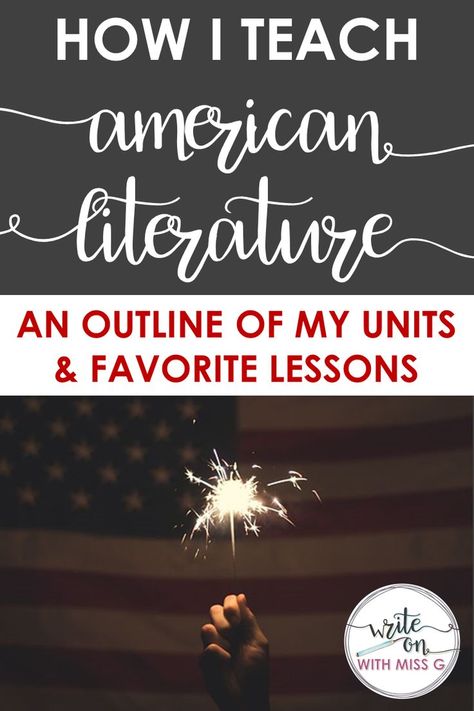 Teaching American Literature | Clear outlines for doing several units of American Lit. Love Ms. G's teaching style and fun, interactive lessons. They get h.s. students moving, talking, and most of all learning! American Literature High School, Teaching American Literature, High School English Classroom, High School Literature, Literature Lessons, Ap Literature, Teaching Secondary, Teaching High School English, Teaching Literature