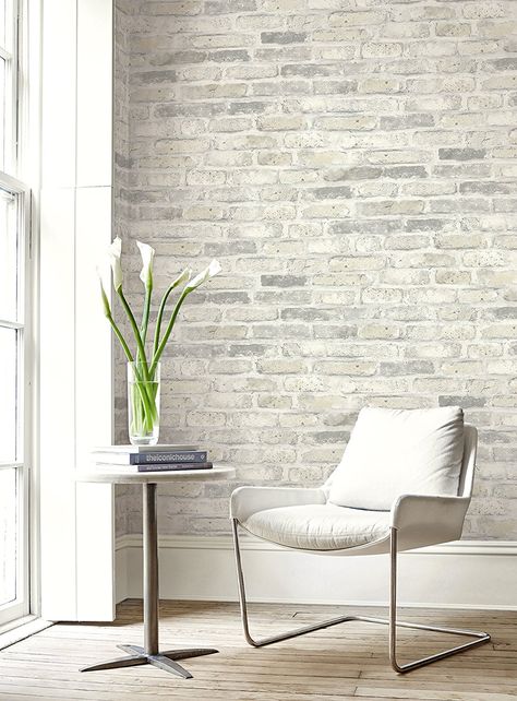 Rustic Brick Wallpaper, Brick Wallpaper Grey, Grey Brick Wallpaper, Brick Wallpaper Living Room, Brick Wallpaper Bedroom, Rustic Brick, Grey Brick, Bedroom Images, Accent Walls In Living Room