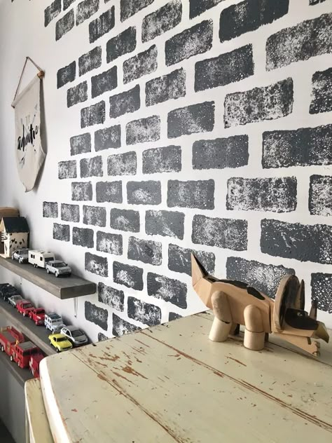 Faux Brick Feature Wall | Hometalk Fake Brick Wall, Diy Faux Brick Wall, Diy Brick Wall, Fake Brick, Brick Feature Wall, Faux Brick Wall, Faux Brick Walls, Diy Accent Wall, A Brick Wall