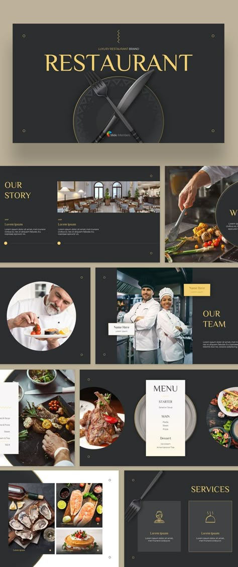 Restaurant Company Profile Design, Chef Special Menu Design, Restaurant Profile Design, Company Profile Restaurant, Chef Portfolio Layout, Luxury Presentation Layout Design, Food Portfolio Design, Luxury Brand Presentation Design, Luxury Food Menu Design