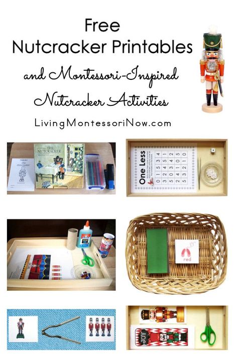 Lots of free Nutcracker printables and Montessori-inspired Nutcracker activities for multiple ages; perfect for classroom or homeschool during the Christmas season - Living Montessori Now Nutcracker Printables, Nutcracker Activities, Winter Sensory Bin, Montessori Kindergarten, Theme Activity, Christmas Activities For Kids, Preschool Themes, Teaching Aids, Homeschool Preschool