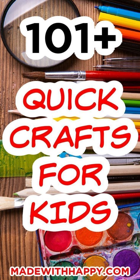 Discover 101+ quick and easy crafts for kids! These DIY projects will help your child unleash their creativity! From painted rocks to handmade earrings to bird feeders and more, these fun crafts are sure to keep your kids entertained this summer! These easy activities are perfect for kids of all ages! Try them today! Easy Crafts With Kids, Easy Craft Projects For Kids, Kids Entertainment Ideas, Boy Crafts For Kids, Diy Kids Crafts Easy Simple, Photo Crafts, Easy Crafts For Kids To Make At Home, Simple Arts And Crafts For Kids, Fun Things To Do With Kids At Home