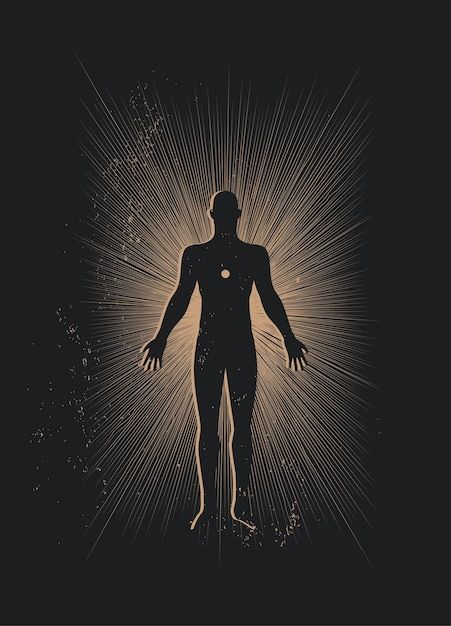 Vector human body and soul or wisdom or ... | Premium Vector #Freepik #vector #soul #body-silhouette #body #escape Enlightenment Tattoo, Meditation Vector, Human Vector, Eternal Soul, Soul Tattoo, Human Body Art, Soul Design, Power Of Meditation, Human Anatomy Art