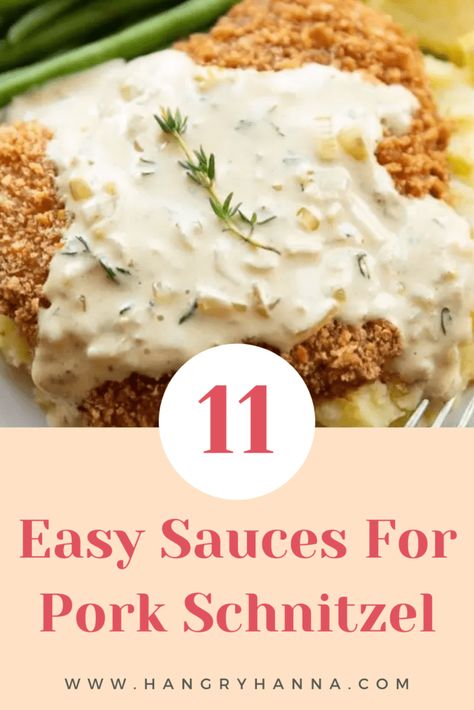 Pork Snitzel Sauce, Mushroom Sauce For Schnitzel, Sauce For Pork Schnitzel, Shnitzle Recipe Pork Sauce, Pork Schnitzel Gravy, Snitzel Dinner Ideas, Pork Snitzel Side Dishes, Pork Schnitzel Sides, Snitzel Sauce Recipe