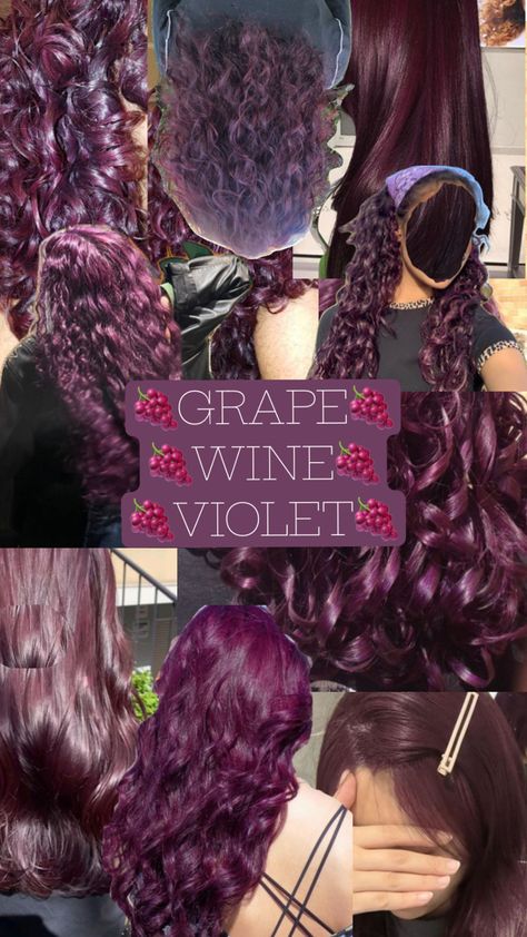 Hair Inspo - Purple/magenta/wine/grape/violet Grape Hair, Hair Collage, Raspberry Hair, Violet Hair Colors, Wine Hair Color, Magenta Hair, Princess Closet, Lions Mane, Wine Grape