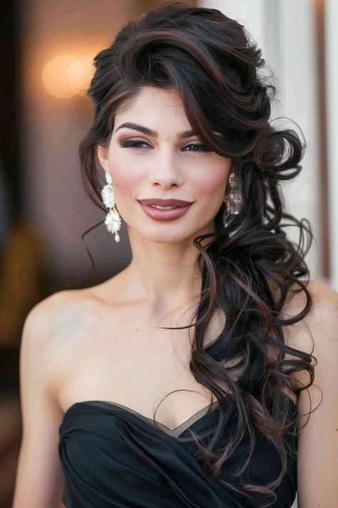 25 Gala Hairstyle Ideas for Your Big Event Masquerade Hairstyles, Hairstyle Engagement, Gala Hair, Mother Of The Groom Hairstyles, Hair Wedding Styles, Winter Wedding Hair, Formal Hairstyles For Long Hair, Engagement Hairstyles, Long Hair Wedding