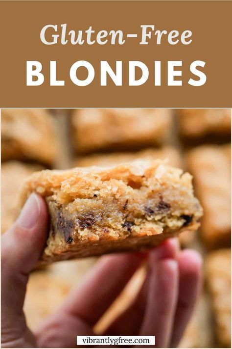 A classic vegan and gluten-free blondies recipe with a shiny top and a cookie dough center. This ooey gooey blondie is a real treat! Gluten Free Blondies, Vegan Gluten Free Cake, Blondies Recipe, Egg Free Recipes, Gluten Free Brownies, Paid Ads, Healthy Sugar, Gluten Free Sugar Free, Ooey Gooey