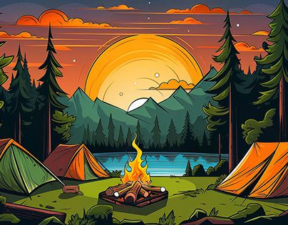 Check out new work on my @Behance profile: "A Colorful flat illustration of camping in the jungle." http://be.net/gallery/175707393/A-Colorful-flat-illustration-of-camping-in-the-jungle Camping Drawing Illustrations, Camping Illustration Art, Camp Illustration, Jungle Drawing, Camping Illustration, Camping Drawing, Forest Cartoon, Camping Pot, Inktober 2024