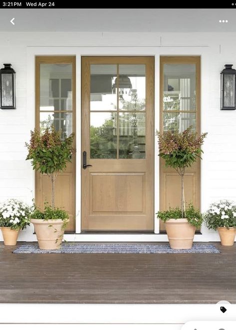 Stained Front Door, Brown Front Doors, Best Front Doors, Front Door Styles, Front Door Paint Colors, Farmhouse Front Door, Garage Door Design, Door Paint Colors, Door Colors