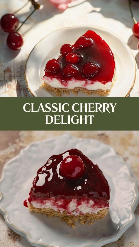 A blast from the past with every bite—Classic Cherry Delight is a layered, creamy dessert that’s perfect for any occasion. Sweet, nostalgic, and simply irresistible! 🍒✨🍰 #CherryDelight #NostalgicDesserts #ClassicTreats #LayeredGoodness #SweetAndCreamy #CherryLoversUnite #DessertPerfection #RetroSweets #EasyBaking #DessertGoals 🍒🍰 Cherry Dream Dessert, Classic Cherry Delight, Cherry Dessert Recipes, Cherry Delight Dessert, Cherry Recipes Dessert, Cherry Topping, Cherry Delight, American Desserts, Retro Sweets