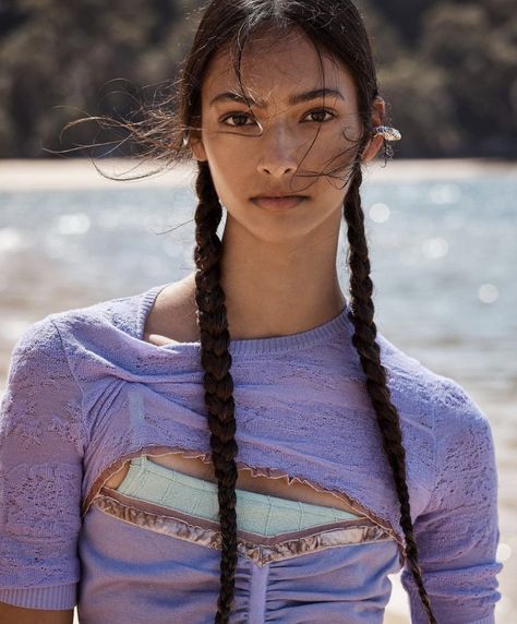 Haunted Aesthetic, Fashion Designer Design, Golden Mermaid, Marie Claire Australia, Mixed People, Face Template, Fashion Purple, Beautiful Neck, Img Models