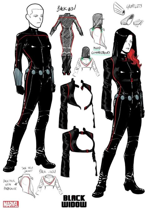 Black Widow Oc Suit, Black Widow Redesign, Black Widow Suit Design, Superhero Outfits Design, Black Widow Outfit, Widow Costume, Red Superhero, Black Widow Costume, Black Widow Aesthetic