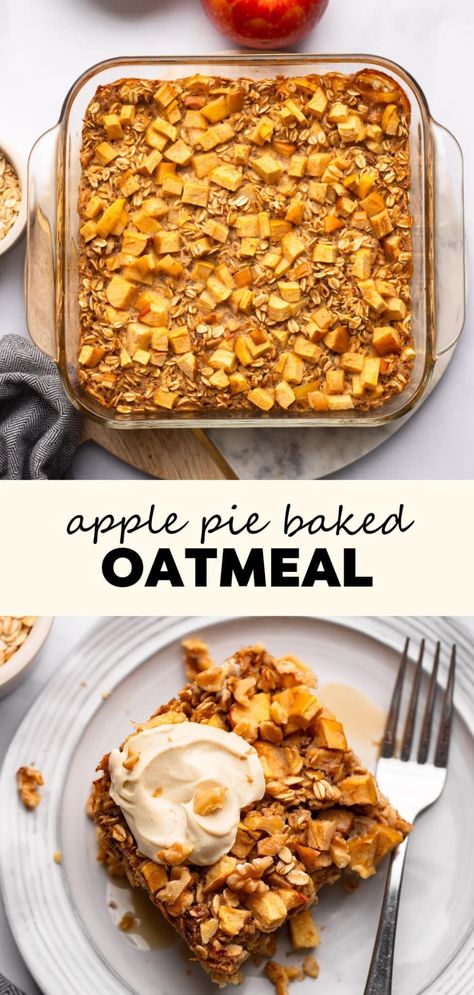 Apple Baked Oatmeal No Egg Oatmeal Bake, Apple Cinnamon Baked Oatmeal Healthy, Apple Quinoa Breakfast Bake, Clean Baked Oatmeal, Oatmeal Baked Apples, Baked Apple Oatmeal Cups, Apple Pie Oatmeal Crockpot, Oatmeal Bake Apple, Baked Apples With Oats