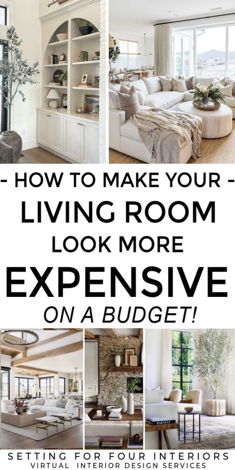 How To Make your Living Room Look More Expensive On A Budget. Design tricks and tips to get the designer look for less! Setting For Four Interiors. Virtual Interior Design Services. Designer and True Color Expert. Living Room Makeovers, Budget Friendly Living Room, Living Room Wall Color, Room On A Budget, Blogger Home, Room Makeovers, Living Room Update, Living Room On A Budget, Family Room Design