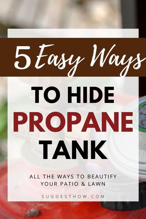 Propane tanks can be unsightly whether they’re hooked up to your patio fire pit, patio heater or heating up your barbeque. Find out all our ideas, tricks and tips on how to hide a propane tank. #homeinspiration #curbappeal #homeideas #yard Propane Tank Landscaping Ideas, Hidden Propane Tank Ideas, Hide A Propane Tank, Homemade Shower Cleaner, Steel Decor, Propane Tank Cover, Outdoor Propane Fire Pit, Propane Tanks, Small Fence