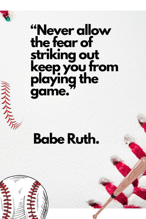 Softball Sayings Quotes, Baseball Sayings Quotes, Phillies Poster, Classic Classroom, Babe Ruth Quotes, Baseball Gift Ideas, Softball Funny, Inspirational Sports Quotes, Softball Quotes