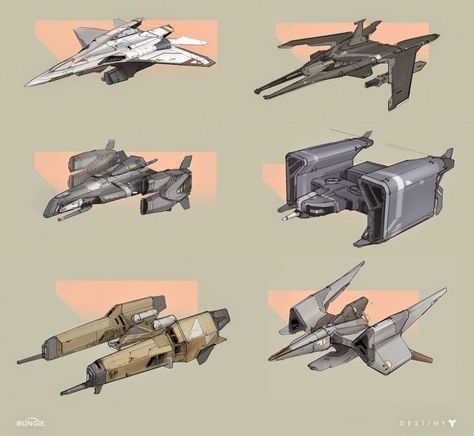 Destiny_Concept_Art_Ryan_DeMita Flying Vehicle Concept Art, Hovercraft Concept, Starfighter Concept Art, Destiny Ships, Rise Of Iron, Jupiter Ascending, Ship Concept Art, Space Fighter, Space Ships Concept