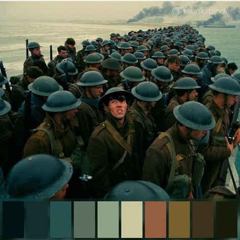 Dunkirk 2017, Color In Film, Cinematography Composition, Movie Color Palette, Cinema Colours, Movie Screenshots, Camera Setup, Color Script, Pallet Painting