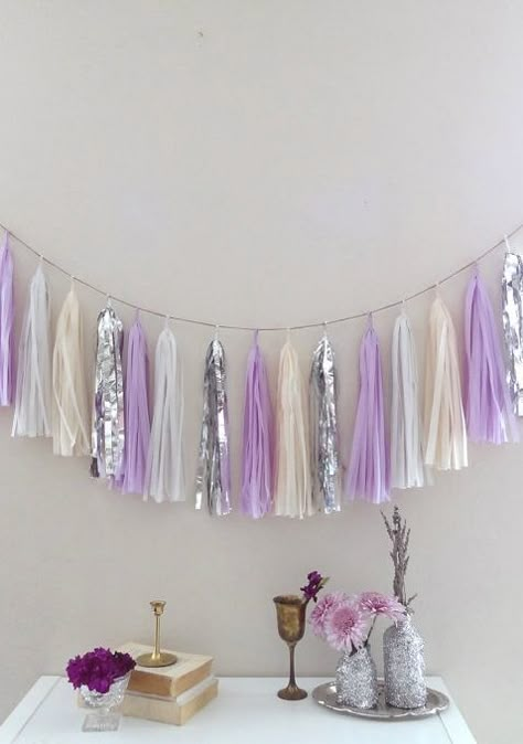 Silver And Purple Decorations Party, Lavender Party, Lila Party, Purple Party Decorations, Lavender Baby Showers, Lavender Decor, French Lilac, Bohemian Wedding Decorations, Wedding Bachelorette Party