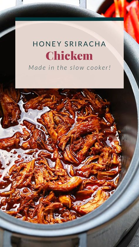 5 Ingredient Crock Pot Recipes, Honey Sriracha Chicken, Clean Meal Prep, Sriracha Chicken, Meal Prep Clean Eating, Dinner Meal Prep, Delicious Clean Eating, Slow Cooker Meals, Healthy Crockpot