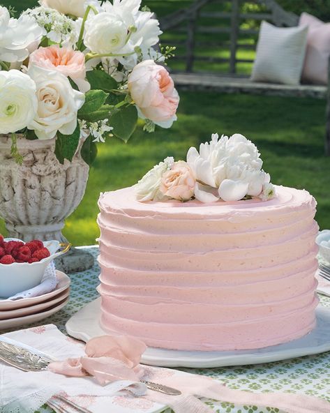 Raspberry Layer Cake, Swans Down Cake Flour, Spring Time Desserts, Raspberry Frosting, Cloud Cake, Pink Birthday Cakes, Spring Cake, Pink Frosting, Birthday Cakes For Women