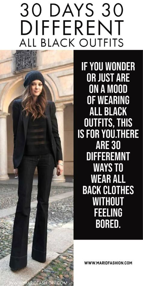 Check out this. Find out 30 cool ways on how to wear black everyday. Discover outfit ideas and be ready to enjoy all-black outfits. But fortunately, all of them look chic and stylish and so they won't ever become boring for you. All Black Outfits For Women 2023, Dressing In Black Outfits, All Black Easter Outfit, Women’s All Black Work Outfit, Black Outfits For Fall, I Only Wear Black, All Black Stylist Outfit, Womens All Black Outfit Classy, Black Pants Styling