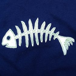 Fish Skeleton Applique - 4 Sizes! | Fish | Machine Embroidery Designs | SWAKembroidery.com Bone Tattoo Design, Fishing Tattoos, Fish Applique, Hunting Tattoos, Painting Fish, Fish Designs, Fish Bones, Fish Skeleton, Machine Applique Designs