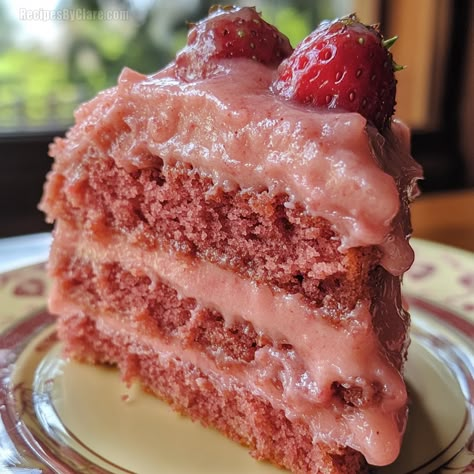 Strawberry Honeybun Cake - Sweet and Fruity Dessert - Recipes By Clare Honeybun Cake Recipe, Italian Cream Puff, Honeybun Cake, Strawberry Honey, Homemade Strawberry Cake, Chocolate Cherry Cookies, Honey Bun Cake, Hearty Breakfasts, Bun Cake