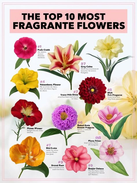 Top 10 Must-Have Flowers for a Fragrant Garden 10 Flowers, Flower Types, Fragrant Garden, Rare Flowers, Types Of Flowers, Plants And Flowers, All Plants, Plants Flowers, Portrait Drawing