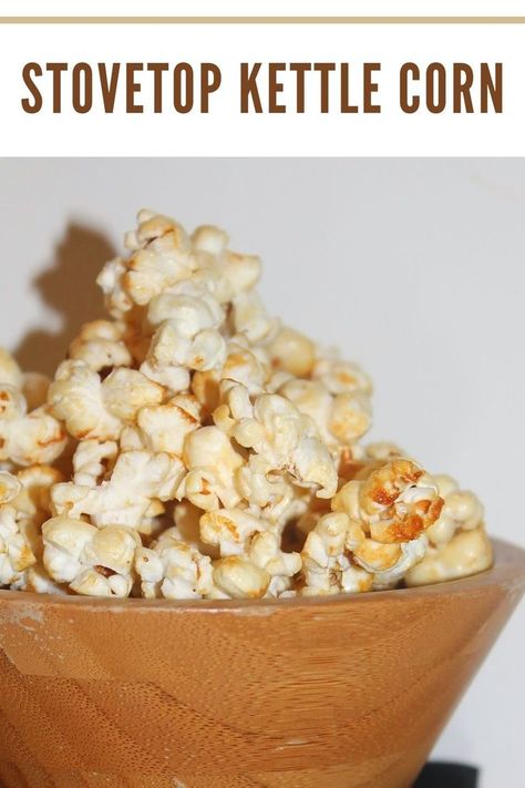 Bowl of stovetop kettle corn. Diy Kettle Corn, Fall Yummies, Kettle Corn Recipe, Garlic Scape Pesto, Recipes Kids Will Love, Grow On Pinterest, Amazing Food Recipes, Stovetop Kettle, Friends Recipes