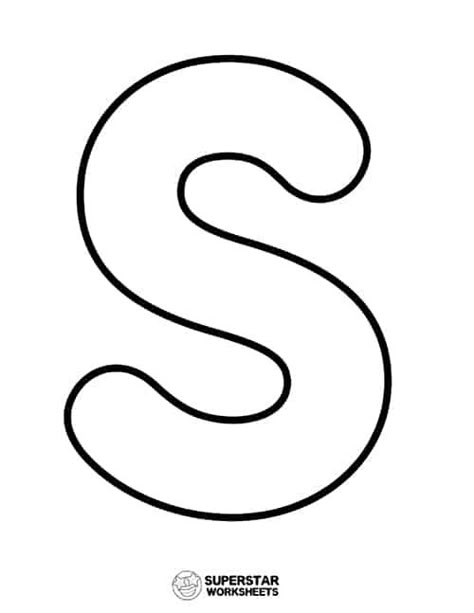 S Printable Letter, Coloring Letters Printables, Letter S Free Printables, Alphabet Outlines Printable Letters, Letter S Template Free Printable, Letter S Activity For Preschool, Large Letter Templates Printable Free, Letter S Printable Free, Alphabet Coloring Sheets