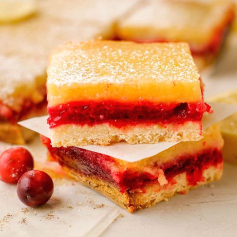 Tangy Cranberry Lemon Bars Cranberry Lemon Pie, Cranberry Lemon Bars Nyt, Lemon Cranberry Bars, Cranberry Dessert Recipe, Cranberry Lemon Bars, Cranberry Dessert Recipes, Delicious Holiday Desserts, Pumpkin Fudge, Lemon Bars Recipe